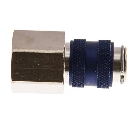 Vernikkeld Messing DN 5 Blauw Luchtkoppeling Snelkoppeling G 3/8 inch Binnendraad Double Shut-Off