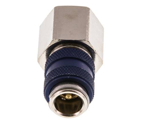 Vernikkeld Messing DN 5 Blauw Luchtkoppeling Snelkoppeling G 3/8 inch Binnendraad Double Shut-Off