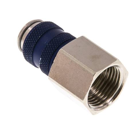 Vernikkeld Messing DN 5 Blauw Luchtkoppeling Snelkoppeling G 3/8 inch Binnendraad Double Shut-Off