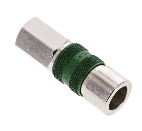 Vernikkeld Messing DN 5 Groen-Coded Luchtkoppeling Snelkoppeling G 1/8 inch Binnendraad
