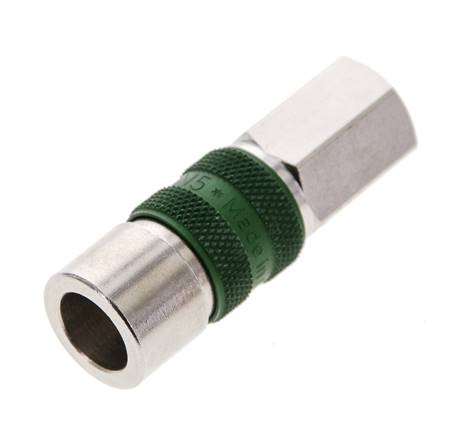 Vernikkeld Messing DN 5 Groen-Coded Luchtkoppeling Snelkoppeling G 1/8 inch Binnendraad