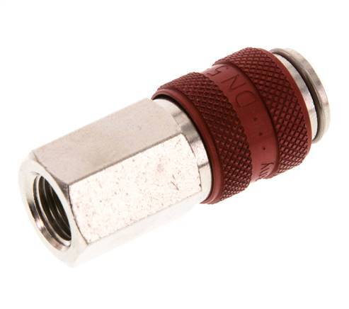 Vernikkeld Messing DN 5 Rood Luchtkoppeling Snelkoppeling G 1/8 inch Binnendraad