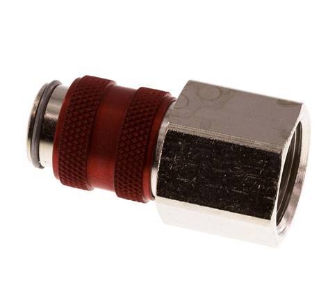 Vernikkeld Messing DN 5 Rood Luchtkoppeling Snelkoppeling G 3/8 inch Binnendraad Double Shut-Off