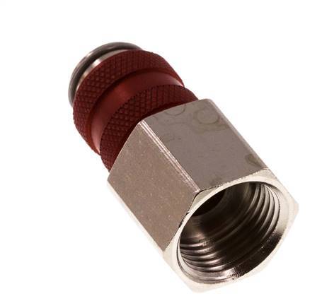 Vernikkeld Messing DN 5 Rood Luchtkoppeling Snelkoppeling G 3/8 inch Binnendraad Double Shut-Off