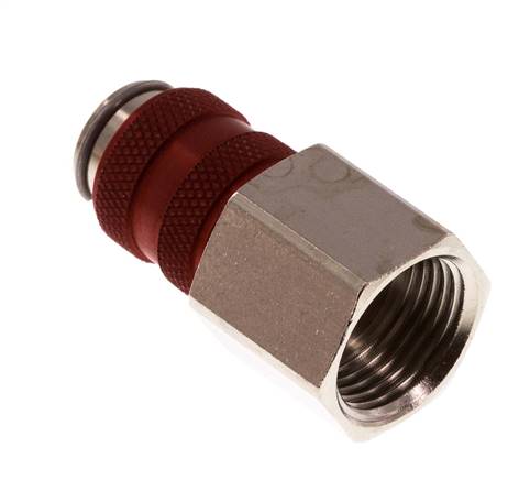 Vernikkeld Messing DN 5 Rood Luchtkoppeling Snelkoppeling G 3/8 inch Binnendraad Double Shut-Off
