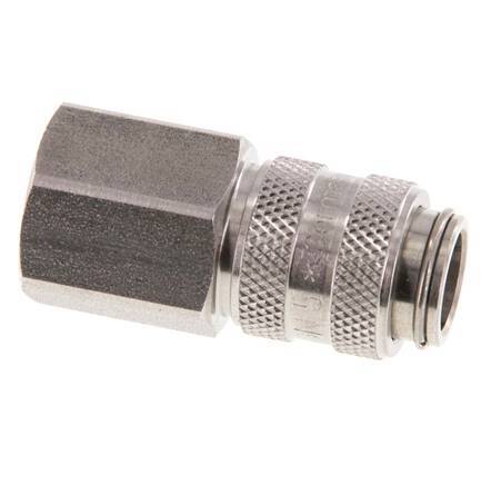 RVS DN 5 Luchtkoppeling Snelkoppeling G 1/4 inch Binnendraad Double Shut-Off