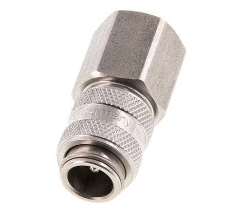 RVS DN 5 Luchtkoppeling Snelkoppeling G 1/4 inch Binnendraad Double Shut-Off