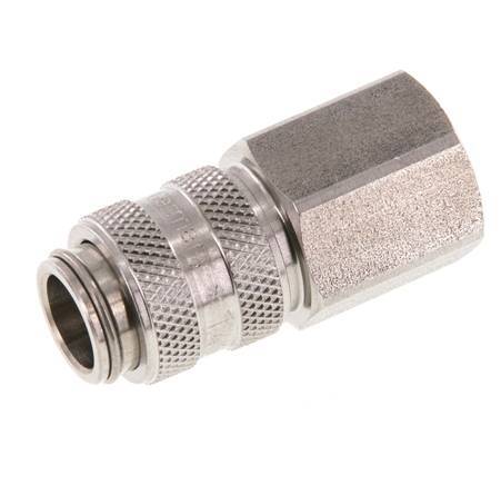 RVS DN 5 Luchtkoppeling Snelkoppeling G 1/4 inch Binnendraad Double Shut-Off