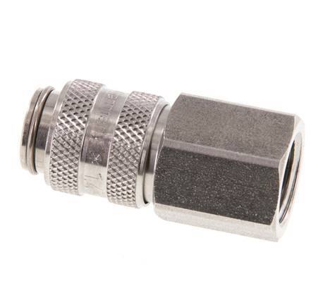 RVS DN 5 Luchtkoppeling Snelkoppeling G 1/4 inch Binnendraad Double Shut-Off