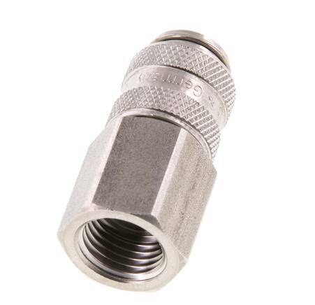 RVS DN 5 Luchtkoppeling Snelkoppeling G 1/4 inch Binnendraad Double Shut-Off