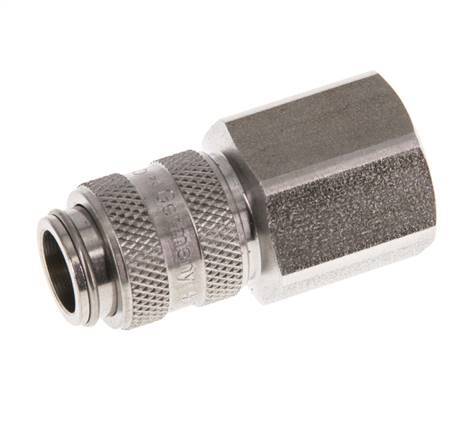 RVS DN 5 Luchtkoppeling Snelkoppeling G 3/8 inch Binnendraad Double Shut-Off
