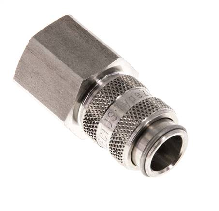 RVS 316L DN 5 Luchtkoppeling Snelkoppeling G 3/8 inch Binnendraad Double Shut-Off