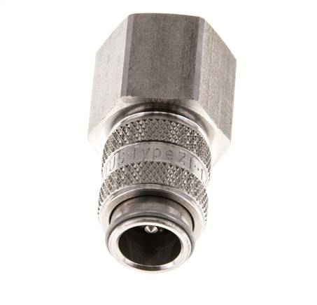 RVS 316L DN 5 Luchtkoppeling Snelkoppeling G 3/8 inch Binnendraad Double Shut-Off
