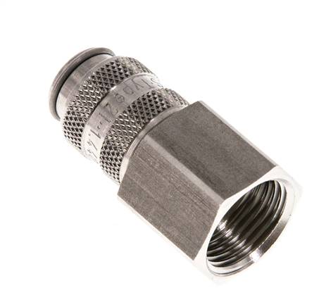 RVS 316L DN 5 Luchtkoppeling Snelkoppeling G 3/8 inch Binnendraad Double Shut-Off