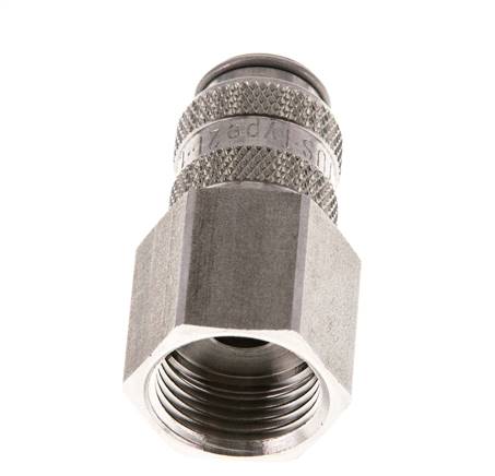 RVS 316L DN 5 Luchtkoppeling Snelkoppeling G 3/8 inch Binnendraad Double Shut-Off