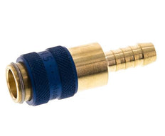 Messing DN 5 Blauw Luchtkoppeling Snelkoppeling 6 mm Slangpilaar