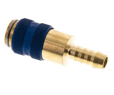 Messing DN 5 Blauw Luchtkoppeling Snelkoppeling 6 mm Slangpilaar
