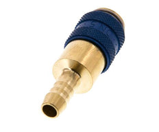 Messing DN 5 Blauw Luchtkoppeling Snelkoppeling 6 mm Slangpilaar