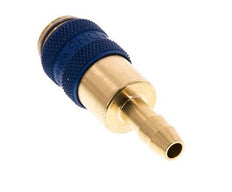 Messing DN 5 Blauw Luchtkoppeling Snelkoppeling 6 mm Slangpilaar Double Shut-Off