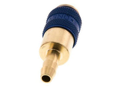 Messing DN 5 Blauw Luchtkoppeling Snelkoppeling 6 mm Slangpilaar Double Shut-Off