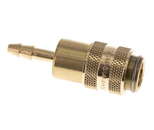 Brass DN 5 Air Coupling Socket 4 mm Hose Pillar Double Shut-Off