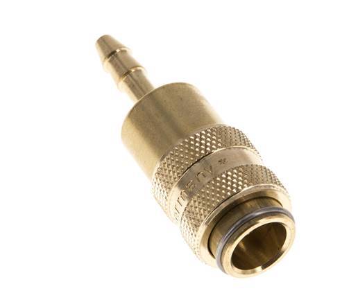 Brass DN 5 Air Coupling Socket 4 mm Hose Pillar Double Shut-Off