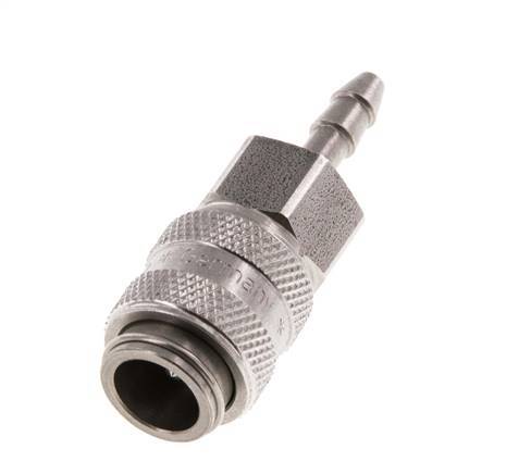 RVS DN 5 Luchtkoppeling Snelkoppeling 4 mm Slangpilaar Double Shut-Off