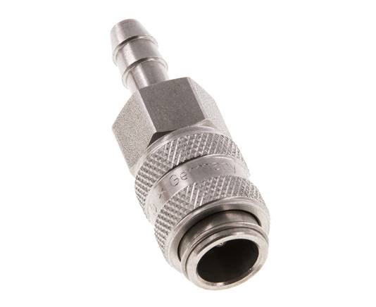 RVS DN 5 Luchtkoppeling Snelkoppeling 6 mm Slangpilaar Double Shut-Off