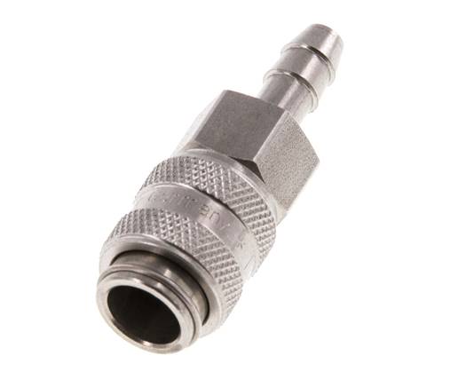 RVS DN 5 Luchtkoppeling Snelkoppeling 6 mm Slangpilaar Double Shut-Off