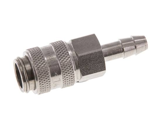 RVS DN 5 Luchtkoppeling Snelkoppeling 6 mm Slangpilaar Double Shut-Off