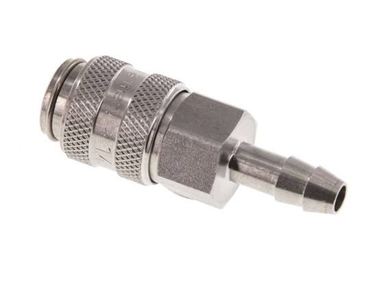 RVS DN 5 Luchtkoppeling Snelkoppeling 6 mm Slangpilaar Double Shut-Off