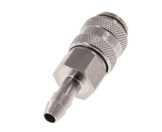 RVS DN 5 Luchtkoppeling Snelkoppeling 6 mm Slangpilaar Double Shut-Off