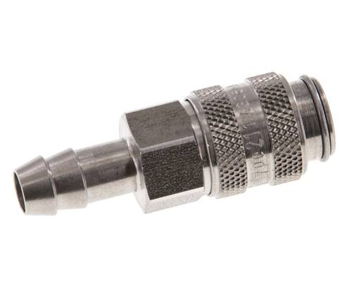 RVS DN 5 Luchtkoppeling Snelkoppeling 8 mm Slangpilaar Double Shut-Off