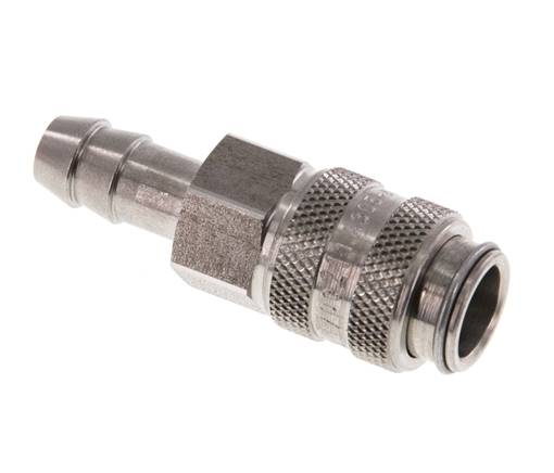RVS DN 5 Luchtkoppeling Snelkoppeling 8 mm Slangpilaar Double Shut-Off