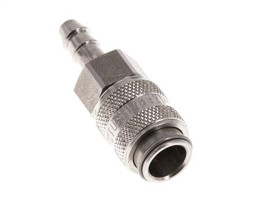 RVS 316L DN 5 Luchtkoppeling Snelkoppeling 4 mm Slangpilaar