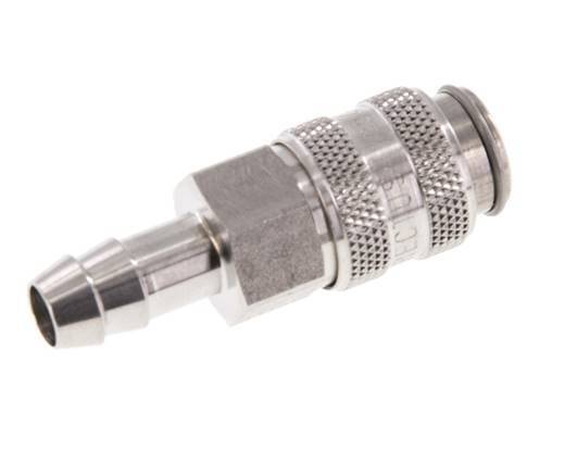 RVS 316L DN 5 Luchtkoppeling Snelkoppeling 8 mm Slangpilaar