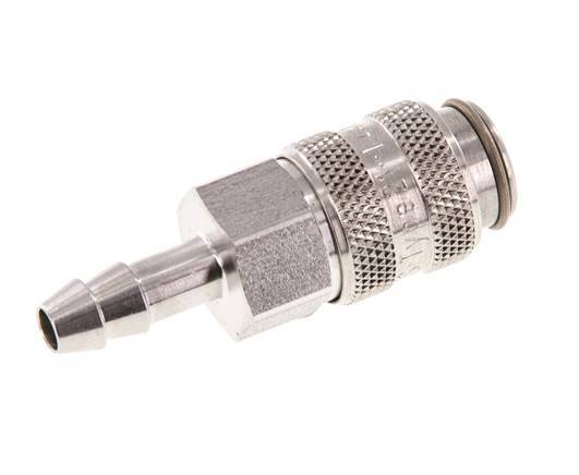 RVS 316L DN 5 Luchtkoppeling Snelkoppeling 6 mm Slangpilaar Double Shut-Off