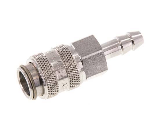 RVS 316L DN 5 Luchtkoppeling Snelkoppeling 6 mm Slangpilaar Double Shut-Off