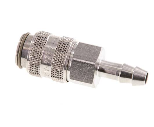 RVS 316L DN 5 Luchtkoppeling Snelkoppeling 4 mm Slangpilaar Double Shut-Off