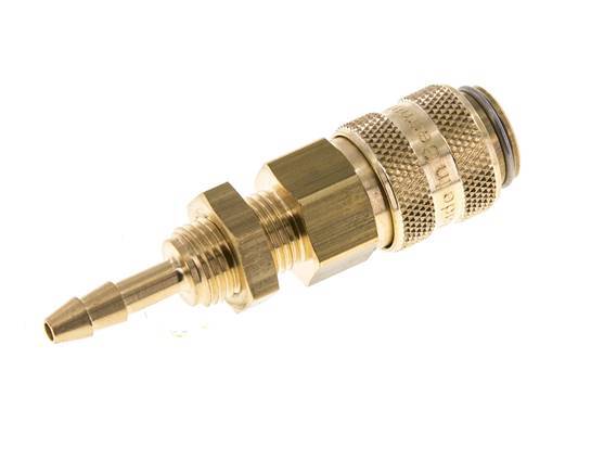 Messing DN 5 Luchtkoppeling Snelkoppeling 4 mm Slangpilaar Schotkoppeling