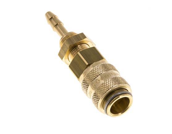 Messing DN 5 Luchtkoppeling Snelkoppeling 4 mm Slangpilaar Schotkoppeling