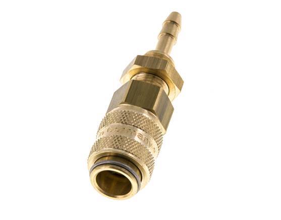 Messing DN 5 Luchtkoppeling Snelkoppeling 4 mm Slangpilaar Schotkoppeling