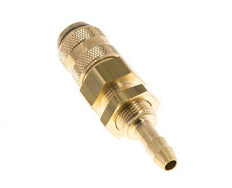 Messing DN 5 Luchtkoppeling Snelkoppeling 6 mm Slangpilaar Schotkoppeling