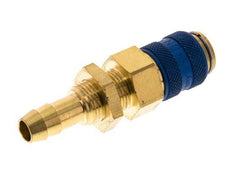 Messing DN 5 Blauw Luchtkoppeling Snelkoppeling 8 mm Slangpilaar Schotkoppeling