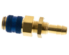 Messing DN 5 Blauw Luchtkoppeling Snelkoppeling 8 mm Slangpilaar Schotkoppeling