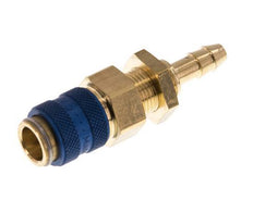 Messing DN 5 Blauw Luchtkoppeling Snelkoppeling 6 mm Slangpilaar Schotkoppeling Double Shut-Off