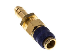 Messing DN 5 Blauw Luchtkoppeling Snelkoppeling 9 mm Slangpilaar Schotkoppeling Double Shut-Off