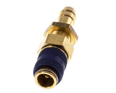 Messing DN 5 Blauw Luchtkoppeling Snelkoppeling 9 mm Slangpilaar Schotkoppeling Double Shut-Off