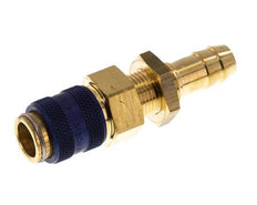 Messing DN 5 Blauw Luchtkoppeling Snelkoppeling 9 mm Slangpilaar Schotkoppeling Double Shut-Off