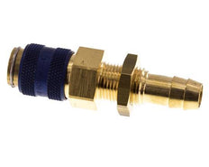 Messing DN 5 Blauw Luchtkoppeling Snelkoppeling 9 mm Slangpilaar Schotkoppeling Double Shut-Off